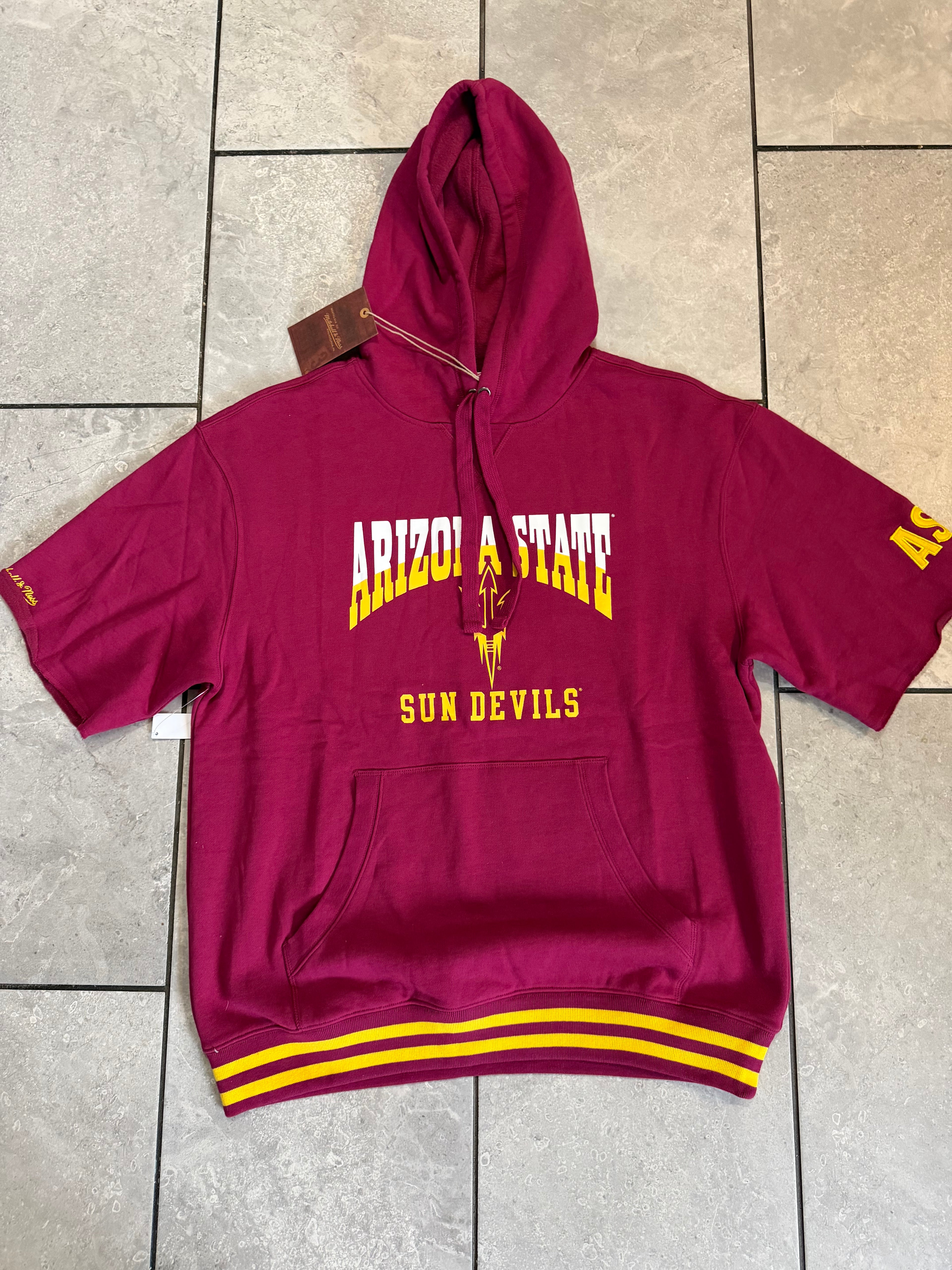 Arizona State Dun Devils Mitchell & Ness Short Sleeve Hoodie